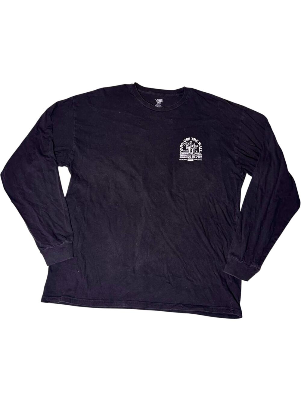 VANS Black Shirt Under Walled California Tropical 1966 Men's XL Heritage Coastal